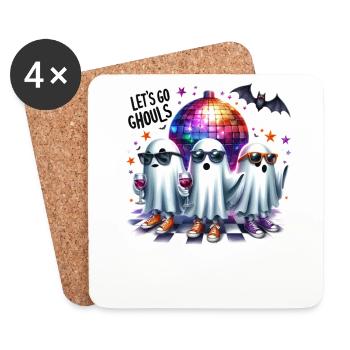 Halloween Partnerlook Let’s Go Ghouls Design - Untersetzer (4er-Set) - Weiß - Vorne
