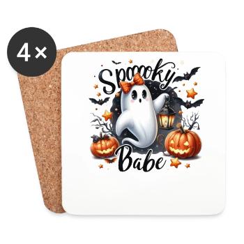 Partenaire d’Halloween Look Spooky Babe Ghost - Dessous de verre (lot de 4) - blanc - Devant