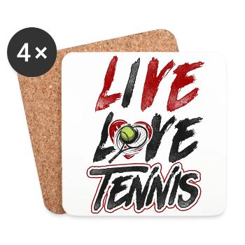 Raquette de joueur de tennis drôle en direct - Dessous de verre (lot de 4) - blanc - Devant
