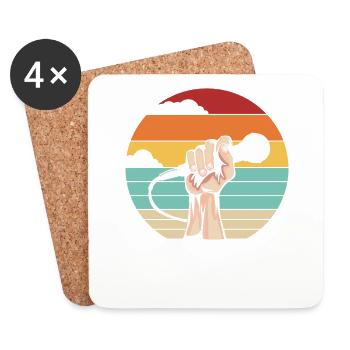 Rétro Opéra Ténor Chanteur Chanteur Amant - Dessous de verre (lot de 4) - blanc - Devant