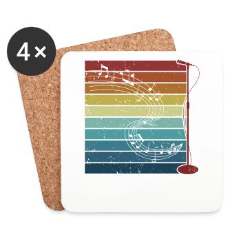 Rétro Opéra House Chanteur Ténor Chanteur Amant - Dessous de verre (lot de 4) - blanc - Devant