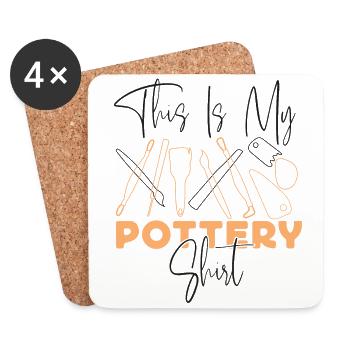 Pottery Ceramics Artist This Is My - Coasters (set of 4) - white - Front