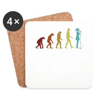 Evolution Opéra Maison Chanteur Ténor Chanteur Opéra - Dessous de verre (lot de 4) - blanc - Devant