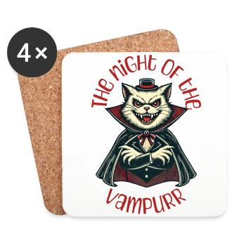 Vampir Katze Die Nacht Des Vampurr - Untersetzer (4er-Set) - Weiß - Vorne
