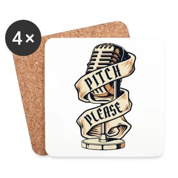 Pitch Please Opera House Vocalist Tenor Singer - Coasters (set of 4) - white - Front