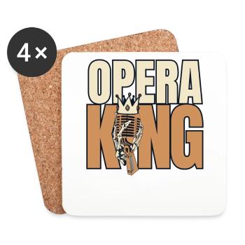 Opera King Opéra House Ténor Chanteur Chanteur - Dessous de verre (lot de 4) - blanc - Devant