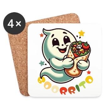 Booorrito Ghost for Burrito Fans - Coasters (set of 4) - white - Front