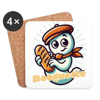 Ghost Baguette Lover Booguette - Coasters (set of 4) - white - Front