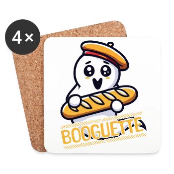 Fantôme avec baguette booguette fun - Dessous de verre (lot de 4) - blanc - Devant