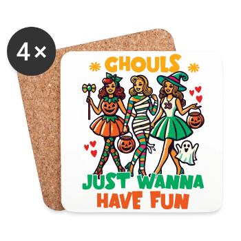 Ghouls Just Wanna Have Fun Halloween Spaß - Untersetzer (4er-Set) - Weiß - Vorne
