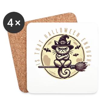 Halloween suffit-il chat sorcière - Dessous de verre (lot de 4) - blanc - Devant