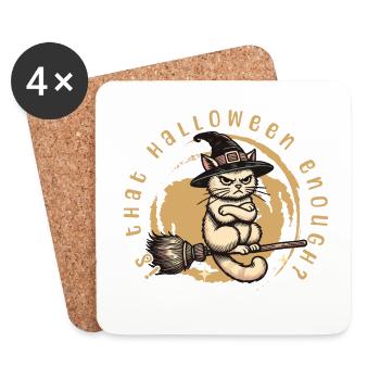 Halloween suffit-il chat sorcière - Dessous de verre (lot de 4) - blanc - Devant