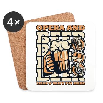 L’opéra et la bière, c’est pourquoi je suis ici Opéra - Dessous de verre (lot de 4) - blanc - Devant