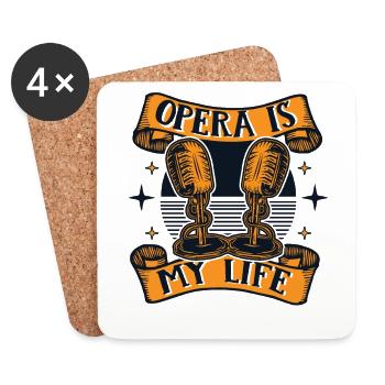 Oper ist mein Leben Opernhaus Sänger Liebhaber Oper - Untersetzer (4er-Set) - Weiß - Vorne