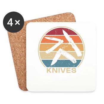 Retro Knives Butcher Knife Restoration Knife - Coasters (set of 4) - white - Front