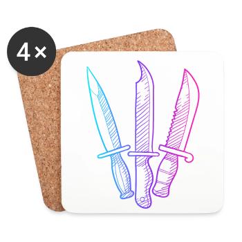 Butcher Knife Collectible Restoration Lover Knife - Coasters (set of 4) - white - Front