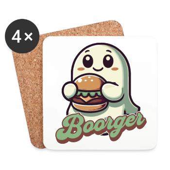 Gespenst Boorger Hamburger Freund - Untersetzer (4er-Set) - Weiß - Vorne