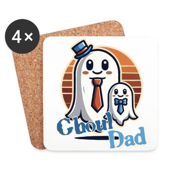 Ghoul Dad Drôle Motif Fantôme - Dessous de verre (lot de 4) - blanc - Devant