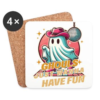 Les goules veulent juste s’amuser Disco Ghost - Dessous de verre (lot de 4) - blanc - Devant