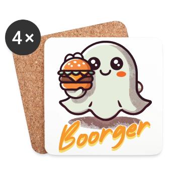 Gespenst Boorger Genießer Hamburger - Untersetzer (4er-Set) - Weiß - Vorne