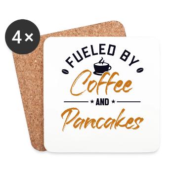 Fueled by Coffee and Pancakes Recipes Flapjack - Coasters (set of 4) - white - Front