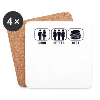 Good Better Best Pancakes Recipes Flapjack - Coasters (set of 4) - white - Front