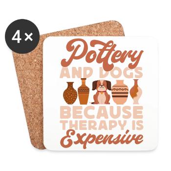 Pottery Ceramics Artist Dog - Untersetzer (4er-Set) - Weiß - Vorne
