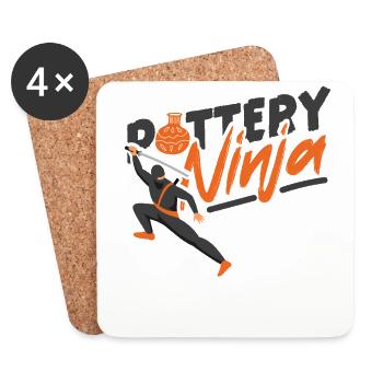 Poterie Céramique Artiste Ninja - Dessous de verre (lot de 4) - blanc - Devant