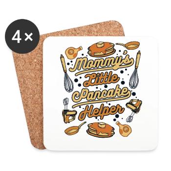 Mommy's Little Pancake Helper Recipes Flapjack - Coasters (set of 4) - white - Front