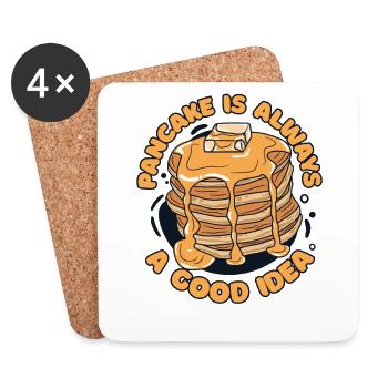 Pancake Is Always A Good Idea Recipes Flapjack - Coasters (set of 4) - white - Front