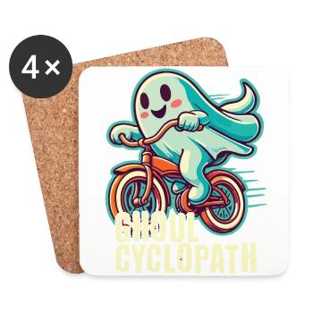 Cycling ghosts for Halloween - Coasters (set of 4) - white - Front