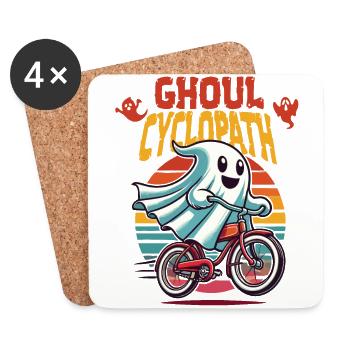 Happy Ghoul Cyclist Adventure - Coasters (set of 4) - white - Front