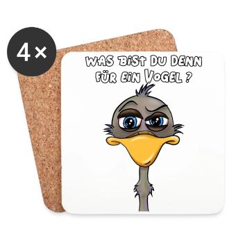Quel genre d’oiseau êtes-vous - Dessous de verre (lot de 4) - blanc - Devant