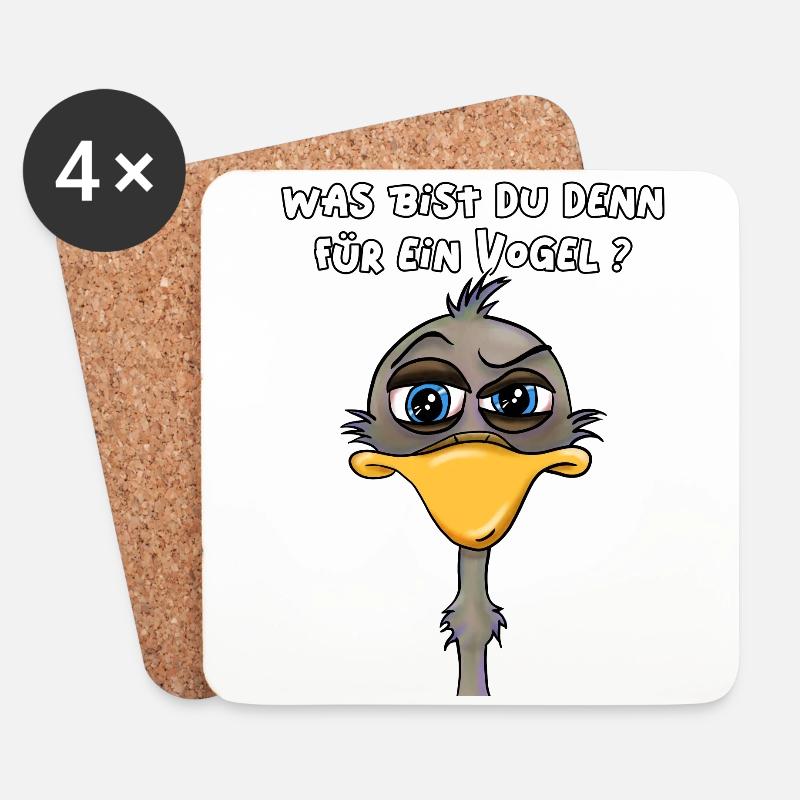 was bist du denn für ein Vogel - Untersetzer (4er-Set) - Weiß