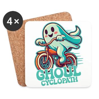 Fun Ghost Bike Adventure - Coasters (set of 4) - white - Front