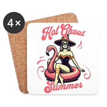 Hot Ghoul Summer Fun Witch - Coasters (set of 4) - white - Front