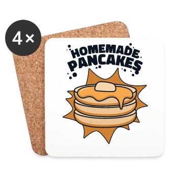 Homemade Pancakes Recipes Griddlecake Flapjack - Coasters (set of 4) - white - Front