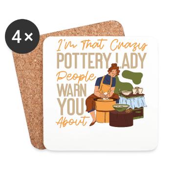 Pottery Ceramics Artist I'm That - Coasters (set of 4) - white - Front