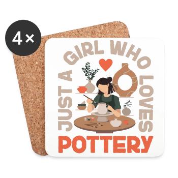 Pottery Ceramics Artist Just A - Coasters (set of 4) - white - Front