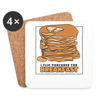 I Flip Pancakes For Breakfast Recipes Flapjack - Coasters (set of 4) - white - Front