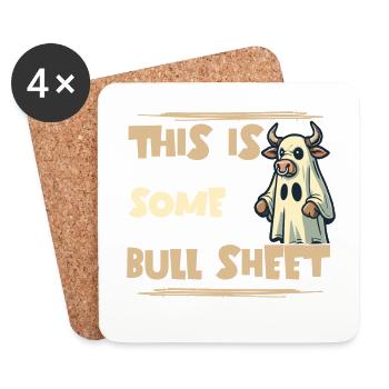 Vache Costume Humour Déguisement Halloween - Dessous de verre (lot de 4) - blanc - Devant