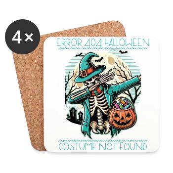 Horror Error 404 Halloween Costume Not Found - Coasters (set of 4) - white - Front