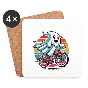 Ghoul Cyclopath Retro Ghost Driver - Coasters (set of 4) - white - Front