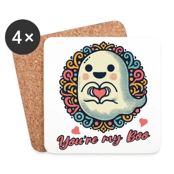 luxureTu es mon boo fantôme amour - Dessous de verre (lot de 4) - blanc - Devant