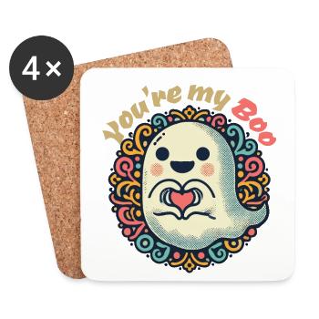 Tu es mon boo Mignon Ghost Design - Dessous de verre (lot de 4) - blanc - Devant
