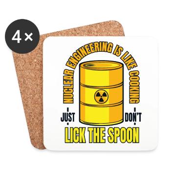 Nuclear Engineering Is Like Cooking Energy - Coasters (set of 4) - white - Front