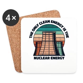 Die einzige saubere Energie ist die Kernenergie Kernenergie - Untersetzer (4er-Set) - Weiß - Vorne