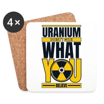 L’uranium ne se soucie pas de ce que vous croyez nucléaire - Dessous de verre (lot de 4) - blanc - Devant