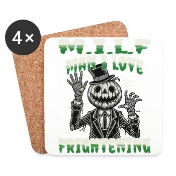 M.I.L.F Homme J’aime Effrayant Halloween - Dessous de verre (lot de 4) - blanc - Devant