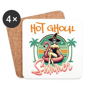Hot Ghoul Summer Vibes - Coasters (set of 4) - white - Front